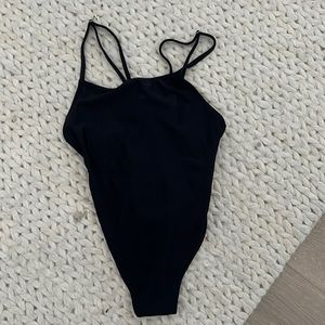 Something Navy Ribbed Black swimsuit